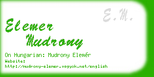 elemer mudrony business card