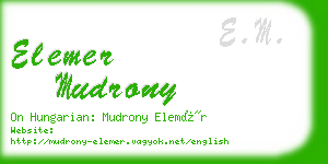 elemer mudrony business card